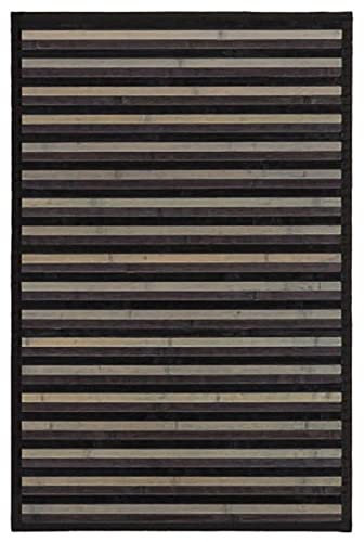 Alfombra de Salón o Comedor, de Rayas Neutras, de Bambú Natural 60 X 90cm, Natur 60x90 - Hogar y Más