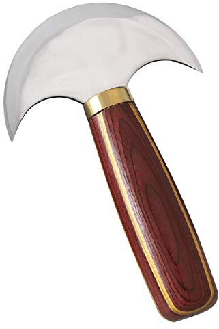 Haft-Round Head Leather Knife with Sandalwood Handle High Speed Steel Leather Knife for DIY Leathercraft Cutting