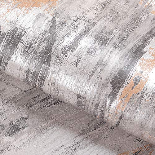 Livelynine 40CMx500CM Selbstklebende Tapete Betonoptik Grau Silber Klebefolie Muster Vintage Tapeten für Wohnzimmer Badezimmer Schlafzimmer Modern Möbel Tapete Industrial Folie Kleben Abwaschbare