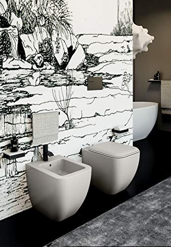 BIDET A TERRA FILO PARETE CERAMICA CIELO SHUI COMFORT BIANCO