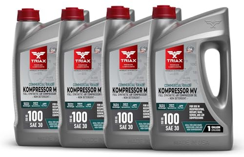 TRIAX Kompressor MV ISO 100 SAE 30 Aceite Compresor Aire Sintético - Para Compresores Rotativos Tornillo Paletas y Reciprocantes - Servicio Industrial Alta Temperatura