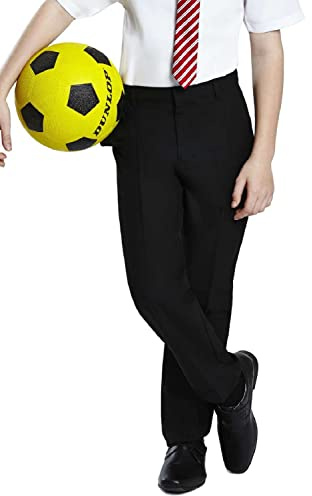 Listers Schoolwear Pantalon d'école élastique pour garçon Noir/gris/bleu marine Âge 2 3 4 5 6 7 8 9 10 11 12 13 14 15 16 17 18 ans