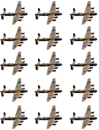 15 x Pre-Cut Lancaster Bomber Plane Edible Wafer Cupcake Toppers Cake Decoration