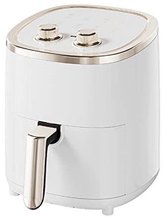 Linmeng Double Knob Timing/Temperature Control Multifunctional Air Fryer 5L Large Capacity Oil-Free Non-Stick Electric Fryer, White