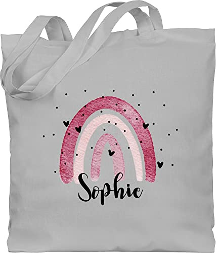 Geschenk mit Namen personalisiert by Shirtracer - Baumwolltasche - Boho Regenbogen I Boho Rainbow
