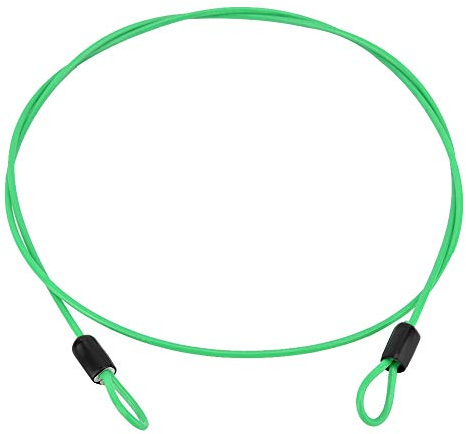 39 tum 2 mm säkerhetskabellås, stål vinylbelagd säkerhetskabel bagage lås, flexibel stålkabel säkerhetsvajer rep dubbel ögla (grön)