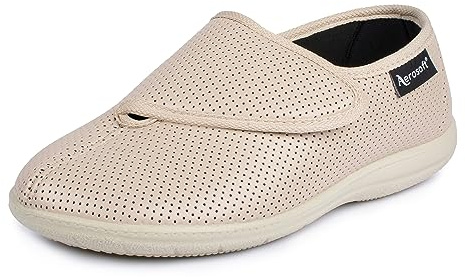 Aerosoft Zapatillas con Cierres Ajustables para Mujer, elásticas, 15 Anchos, Plantilla Intercambiable G-H, Antideslizantes