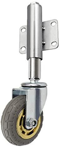5-Zoll-Gate-Rad-Gummirollen Federbelastete Lenkrolle Schwerlastrollen für Möbel 220 lbs Tragfähigkeit, höhenverstellbar 30 mm, mit Universal-Montageplatte