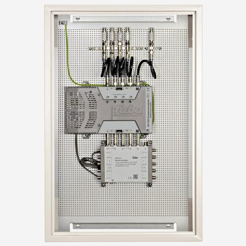 Fuba FVP 200 SL Verteiler-Paneel | Verstärker/Verteiler für 2 Multischalter-Paneele, komplett vormontiert im Montageschrank - mit Erdung, Potentialausgleich und Überspannungsschutz, EN/VDE-konform