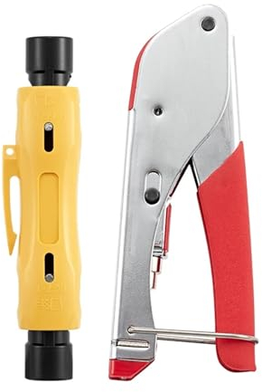 AVIMYA Multitool Pinza spelafili for Cavi coassiali Morsetto for pressa a Freddo RG59 RG6 TV Via Cavo Set di Strumenti di crimpatura Kit di Strumenti (Color : 1KT-523)