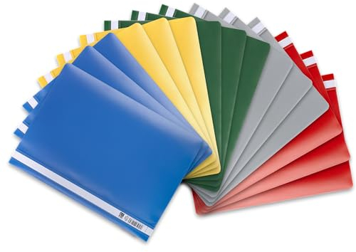 Oxford Schnellhefter A4 aus Kunststoff, farbig sortiert, 15 Stück