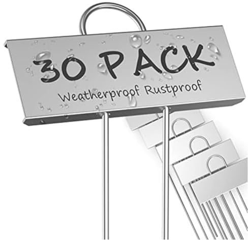 30er-Pack Metall-Pflanzenetiketten, Wetterfeste Gartenmarkierungen, Wiederverwendbare Kindergartenetiketten für Gemüse, Blumen, Samen, Gewächshaus, Langlebig