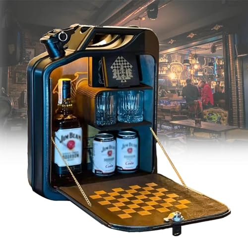 Mini-Bar-Schrank-Glas-Set, Personalisierter Fassschrank, Gastank-Bar, Whiskey-Bar, Geeignet für Mann, Vater, Ehemann, Freund, Chef