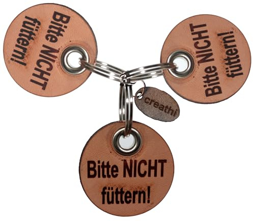 Hundemarke Bitte NICHT füttern! rund, echtes Leder 3cm
