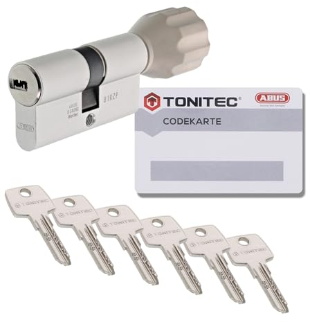 ToniTec Zylinderschloss TEC440 by ABUS Schließzylinder gleichschließend als Knaufzylinder Größe 30/30K mit Codecard