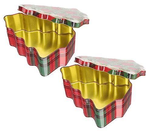 Cabilock 2piezas Estuche De Multifunción Para Navidad Caja Metálica Decorativa Para y Decoración