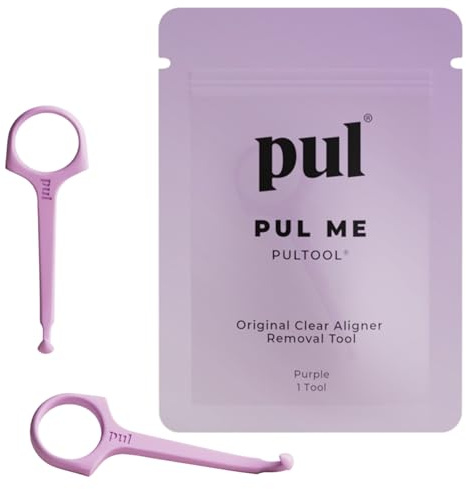 PUL PUL-justeringsborttagningsverktyg - lila | Säker och hygienisk krok för Invisalign och hållare | BPA-fri mjuk design för daglig användning | 2-pack