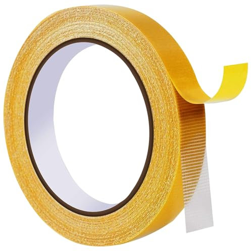 Heavy Duty Double Sided Fabric Tape, 1 Inch X 33Ft Hem Tape for Pants Trousers Curtain, No Sewing Ironing Stitch Witchery Hemming Tape, Strong Adhesive Tape for Rug, Carpet, Art