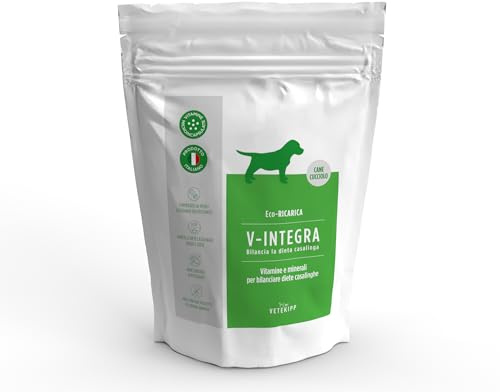 V INTEGRA Perro Cachorro 1kg Eco Recarga, Suplemento Completo Rico en Vitaminas y Minerales para y Dieta Casera y Barf, V Integra Vitaminas para Perros, Suplementos para Perros Made in Italy