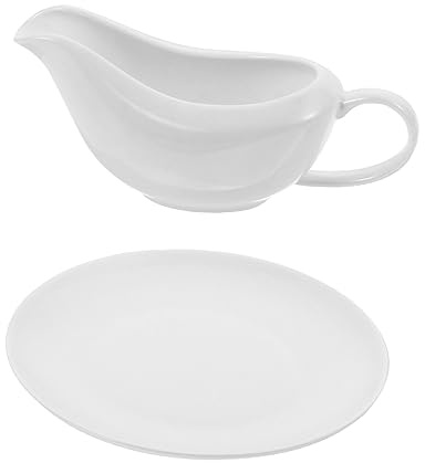 Holibanna Salsera De Cerámica Blanca 250 Ml Boquilla Antigoteo y Mango Ergonómico Para Mesa y Condimentos Platillo Para Salsas y Bandeja Para Mojar Uso Diario