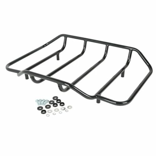 ZSHYTWE portaequipajes Paquete Viaje En Motocicleta Portaequipajes Maletero Estante Superior para Touring para Road para King para Street Glide 1984-UP Motocicleta portaequipajes(Negro)
