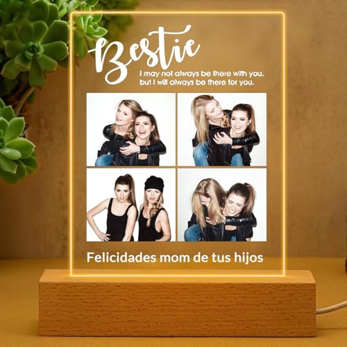 Luz nocturna acrílica personalizada con texto fotográfico personalizado, placa de Spotify, regalo conmovedor para familiares, amigos, parejas, bodas, cumpleaños, aniversarios, decoración LED de