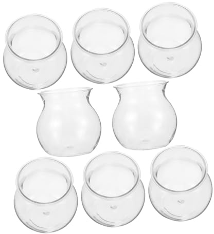 UKCOCO Set 8 Vasi Trasparenti per Piante Acquatiche e Fioriere a Sfera, Contenitori Idroponici per Terrari e Decorazioni Compatte per Scrivanie e Piccoli Spazi, Bambola Testa D’erba