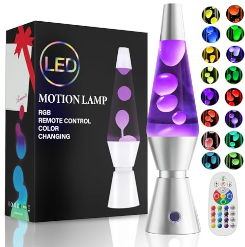 AONESY Lámparas grandes de lava negras con control remoto: Lámpara de lava para niños con 17 cambios de color controlables | Lámpara de purpurina grande rojo/azul/verde/naranja | Lámpara de lava