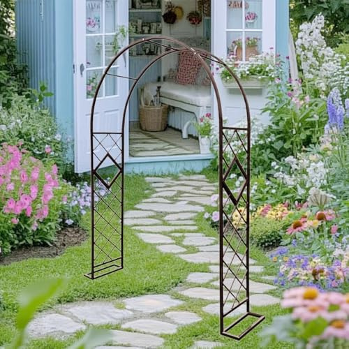 Arche de jardin pour plantes grimpantes, treillage en métal, pergola d'extérieur pour mariages, décorations d'Halloween et de Noël, facile à assembler, structure de jardin décorative