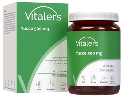 Vitaler's Yucca (Yucca schidigera) 500 mg – 60 Capsules, 2 Months Supply, Vegan, No Preservatives, Pure Composition