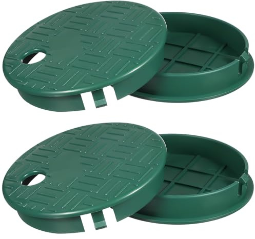 Kisangel 4 Pezzi Coperchio per Scatola Valvola Irrigatore 6 Pollici Resistente alle Intemperie Protezione Completa e Facile Accesso per Sistemi di Irrigazione Esterni da Giardino