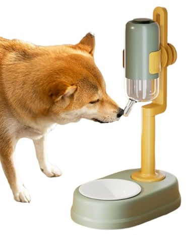 Vattenskål för husdjur, med justerbar höjd, 75 cl vertikal droppfri drickskål med hundbas - för ekorre och igelkott hamster