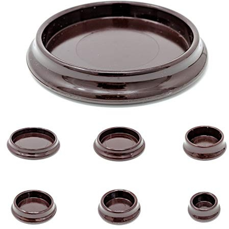 Furniture Cups. Carpet Protectors for Round Furniture Legs. Made in Germany (Brown, 30mm Inside Diameter - Please See Second Image Before Ordering This Size, Pack of 4)