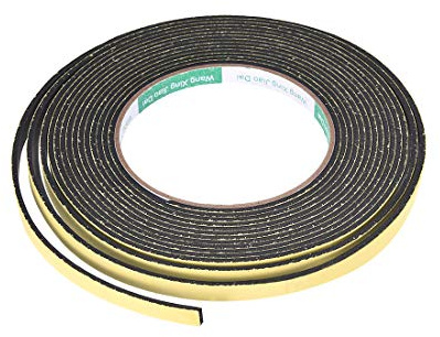 sourcing map Ruban d'étanchéité en mousse 8 mm de large, 2 mm d'épaisseur, 5 m de long, bande d'étanchéité autocollante pour isolation de fenêtre et porte