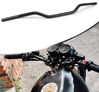 YSMOTO 7/8 22mm Motorcycle Handlebar Cafe Racer Handlebar Universal Low Rise Bar for CRF KXF KLX DRZ KX RM YZ SX EXC XC 65 85 125 250 300 450 Dirt Bike Motocross ATV, BLACK