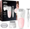 Braun Silk-épil 5 Epilator For Hair Removal, 3 In 1, Includes Shaver & Trimmer Head, Cordless, Gentle Hair Removal Setting, Wet & Dry, 100% Waterproof, 2 Pin Bathroom Plug, 5-820, White/Pink