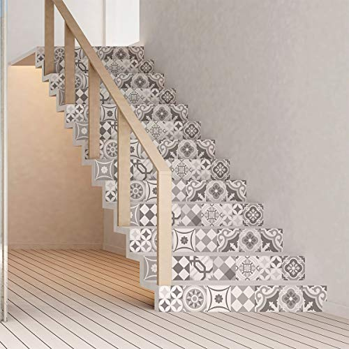 Ambiance Sticker Treppenaufkleber, zum Abziehen und Aufkleben, Alamo, Dekorative, Entfernbare Aufkleber für Treppen – 2 streifen à 15 cm x 105 cm
