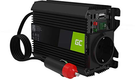 Green Cell Pro 150W/300W 12V a 220V/230V Onda sinusoidal modificada Inversor de Corriente DC AC Power Inverter Transformador de Voltaje para Coche Camion con Puerto USB