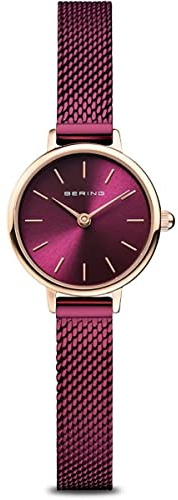 Bering Damen Quarz Uhr | Armbanduhr 22 mm Edelstahlgehäuse und Perlmutt Zifferblatt | Milanaisearmband | Saphierglas | 3 ATM | 11022
