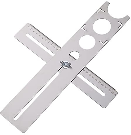 XLKJ Localizador de Azulejos Ajustable, Localizador de Orificios de Azulejos de Acero Inoxidable, Herramienta de Medición de Perforación de Taladro Ideal para Arquitecto
