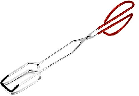 DOITOOL 1 Stück KüChenzangen Edelstahl, Buffetzange Edelstahl Salatzange Kuchenzange, Rostfreier Lebensmittelzange Schere Kochzange Brot Lebensmittelclips Grillzange FüR Party