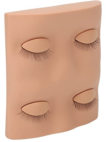 Párpados de Repuesto para Cabeza de maniquí de Pestañas Párpados Extraíbles con Pestañas Párpados de Repuesto de maniquí para Práctica de Pestañas Maquillaje de Pestañas (Color de piel)