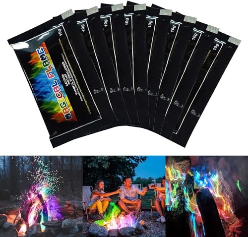 Rakiuty Polvo De Colores De Fuego, Polvo De Fuego De Color Llama, Es Adecuado para Combinar Halloween y Navidad, 80g
