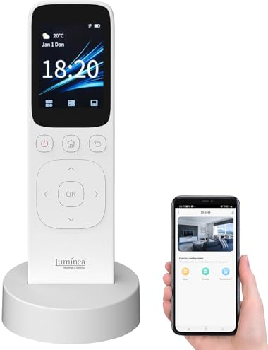 Luminea Home Control WiFi Fernbedienung: 2in1-WLAN- und IR-Touch-Fernbedienung für ELESION-Szenen, Hifi & Co. (Universal Fernbedienung Touch, Smart Home, Programmierbare)