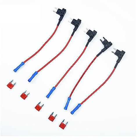 JADERY 5 Stück Kfz-Schaltkreisschutzzubehör Add-A-Circuit Fuse TAP Adapter Flachsicherungshalter mit 5 Mini-Flachsicherungen