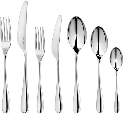 Robert Welch Arden Bright, 7 Piece Cutlery Place Setting. Made from Stainless Steel. Dishwasher Safe.