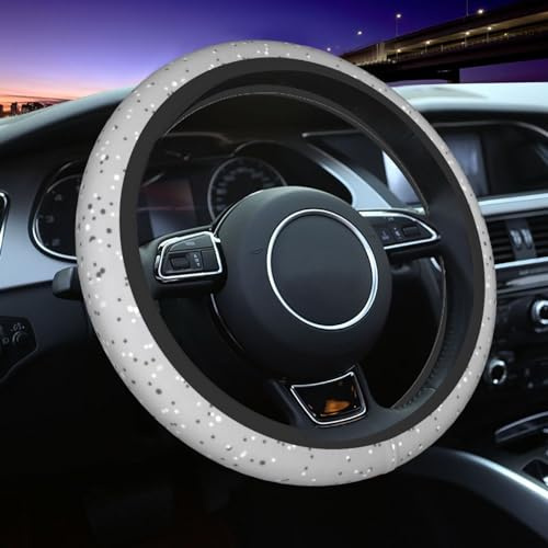 Lenkradbezug mit silbernem Glitzer-Design, universell einsetzbar, 15 Zoll, fortschrittliches rutschfestes, elastisches und atmungsaktives Auto-Lenkrad-Zubehör