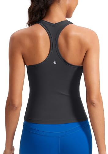 CRZ YOGA Butterluxe Racerback Gym Vest Top for Women Sleeveless Sport Tank Tops Summer Yoga Fitness Shirts Comfort Camisole Mysterious Grey 8