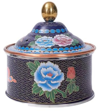 HHCTEBEC Cloisonne Single Kupfer Hot Pot Induktionsherd Emaille Kleiner Kupfertopf Mongolischer Rinder-Hotpot Stock Cooking Petit Pot für Familienessen Restaurants Herd
