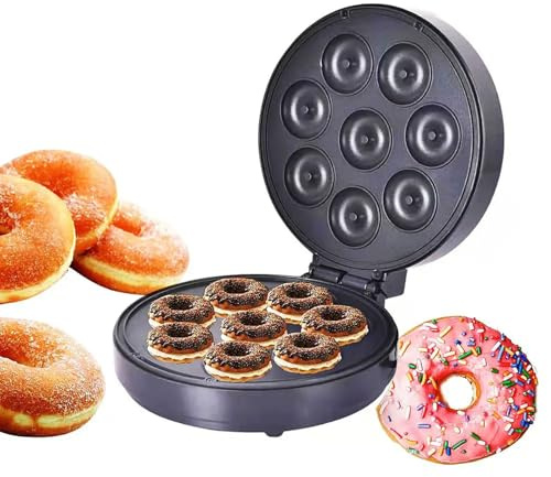 1400W Cake Breakfast Machine, 8 Holes Nonstick Surfaces Electric Doughnut Maker Machine With LED Indicator Light, for Kitchen, Restaurant, Snack Bar, RV